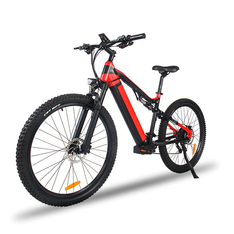 Red 500W Electric Ebike - 27.5 Inch Electric Mountain Bicycle 48V 27 Speed - Bafang Motor